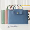 Business Leather A4 File Organizer for Worker Thickened Laptop Folder with Handles Large Capacity Briefcase for Documents