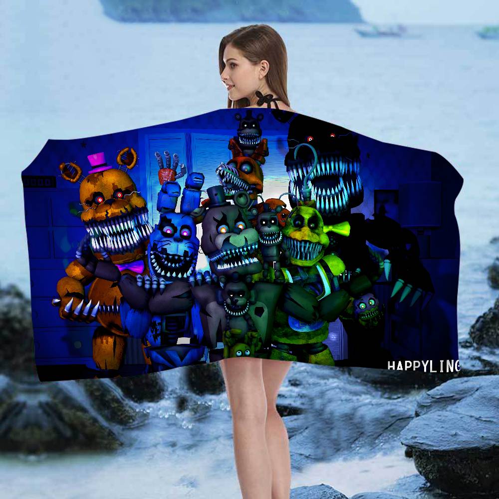 Classic F-Fnaf Horror Game Beach Towel Colorful Bath Towels For Girl Quick Dry Custom Sand Free Beach Yoga Spa Gym Pool