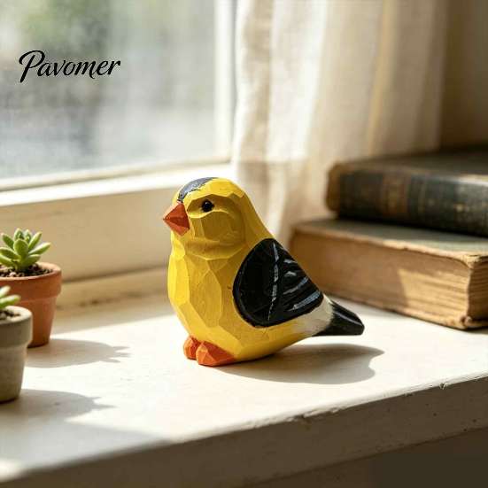 Creative Holiday Gift for Men Hand Carved Basswood Ornament, Bird/Chicken/Crow/Duck Shape, Solid Unique Handcrafted Gothic Ornament Wood Minimalist