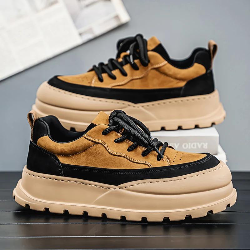 

Loafers Casual Sneaker Thick Bottom Men s Sneakers Fashion Sports and Leisure Wear-resistant Shoes for Men Soft and Comfortable 44 коричневый