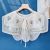 Countryside Style Embroidered Floral Fake Collar Embroidery Doll Lapel  Scarf Accessories