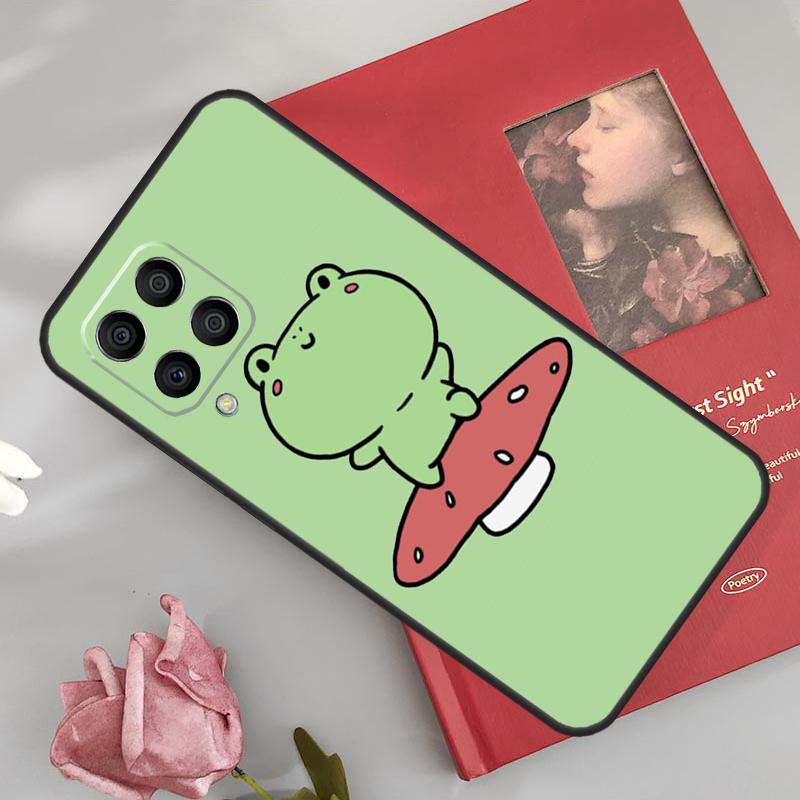 Mint Green Funny Frog Case For Samsung Galaxy M33 M15 M55 M13 M23 M53 M31 M51 M14 M34 M54 M20 M30s M32 M52 Cover