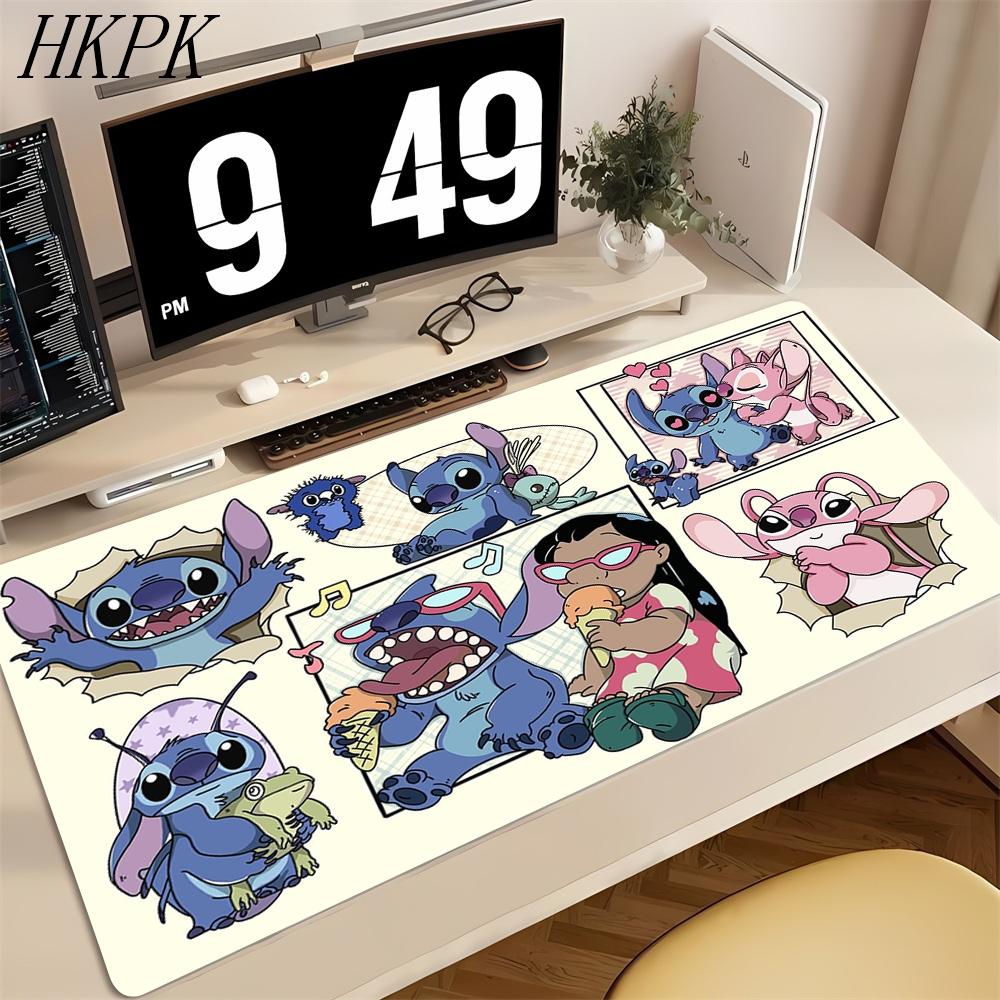 Anime Stitch Large Mouse Pad Home Computer Cartoon Gaming Accessories Keyboard Mousepad Laptop Kawaii Forest Desk Mat Xcm