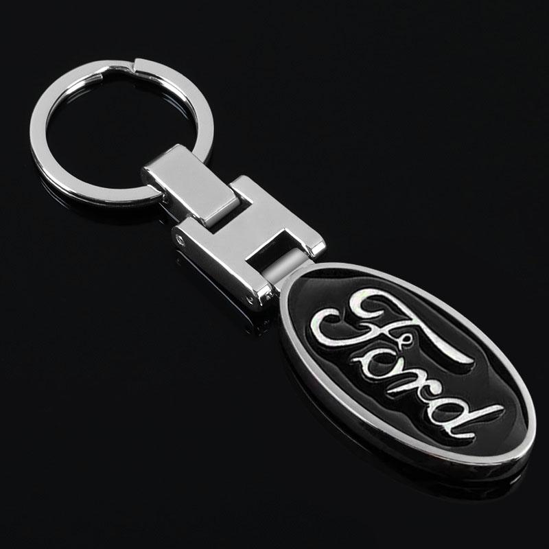 3D Styling Metal Car Key Ring Anniversary Badge Keychain Accessories For Ford Focus Mondeo Kuga Fiesta MK7 Escort Explorer Edge 2 4 MK2 MK4
