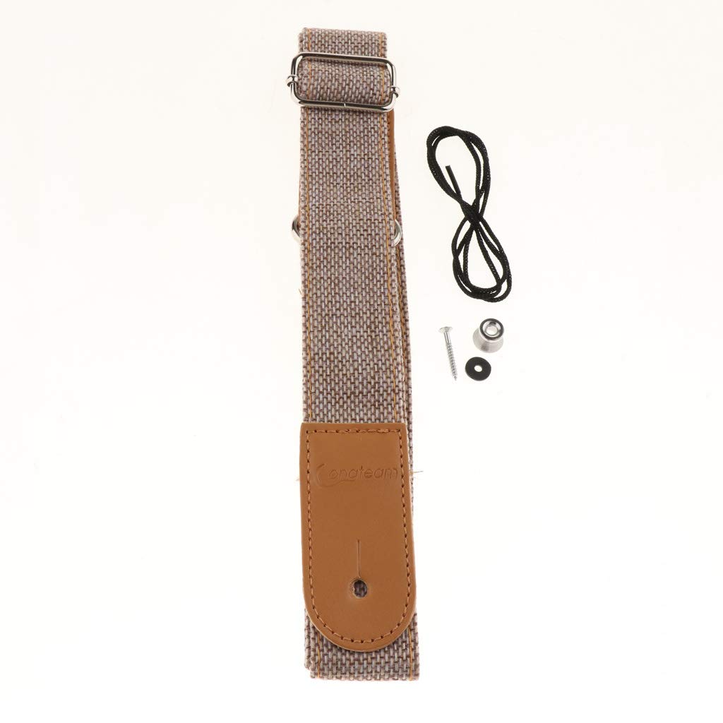 F Fityle Adjustable Ukulele Strap with PU Leather Ends, Ukulele Belt, 5 Colors Available, Gray