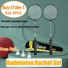 Professional Badminton Set 2Pcs Beginner Exercises Durable Alloy Badminton Racket Teenager Training