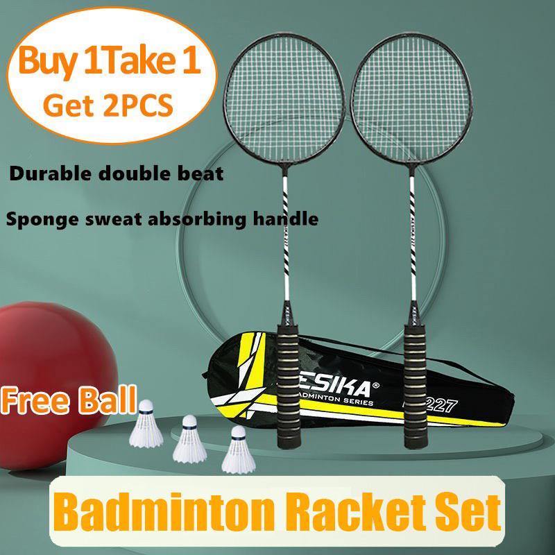 Professional Badminton Set 2Pcs Beginner Exercises Durable Alloy Badminton Racket Teenager Training