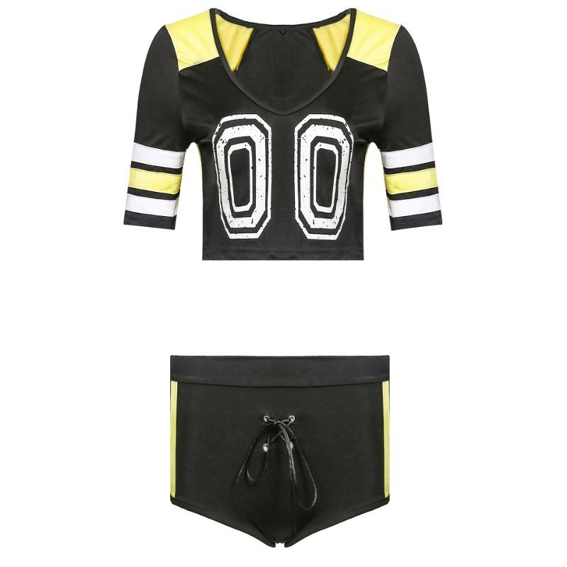 

Сексуальный детский костюм для черлидинга, сценическая форма, футбольная форма, женская форма для черлидинга, игровая форма one size fits all чёрный