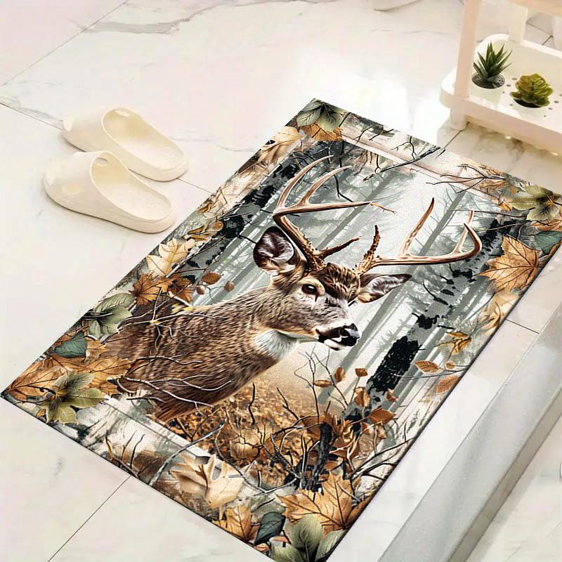 Vintage Deer Carpet Rug for Living Room Bedroom Home Sofa Decoration,Kids Play Non-slip Floor Mat