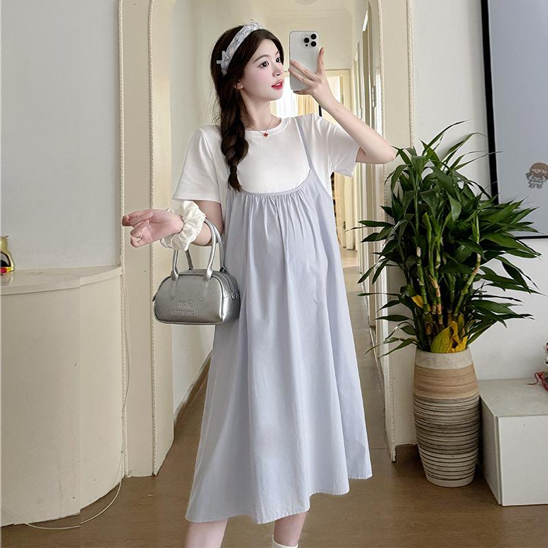 2026 Summer Fashion Elegant Maternity Dress - Stylish Patchwork Loose Fit