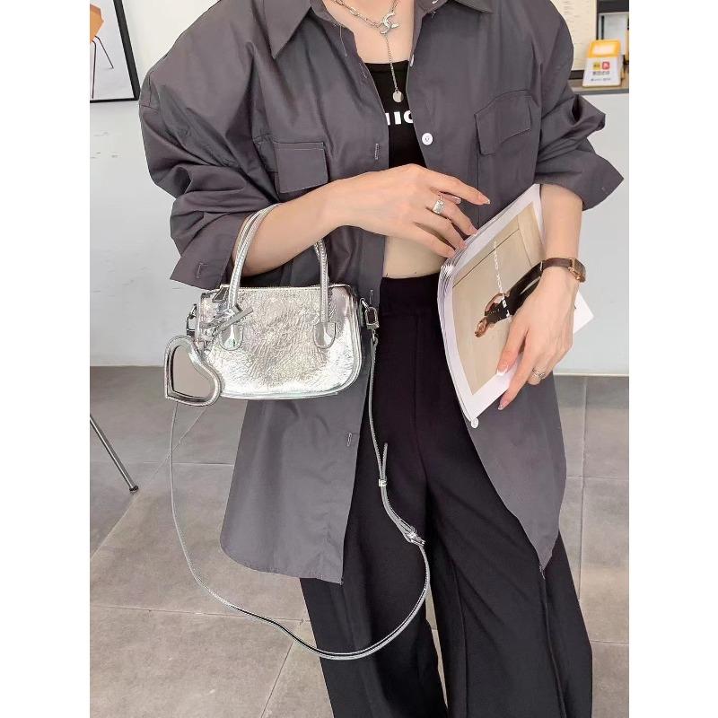 Spring and Summer Niche Design Small Square Bag Women's Leather Handbag Crossbody Bag Small Baguette Bag