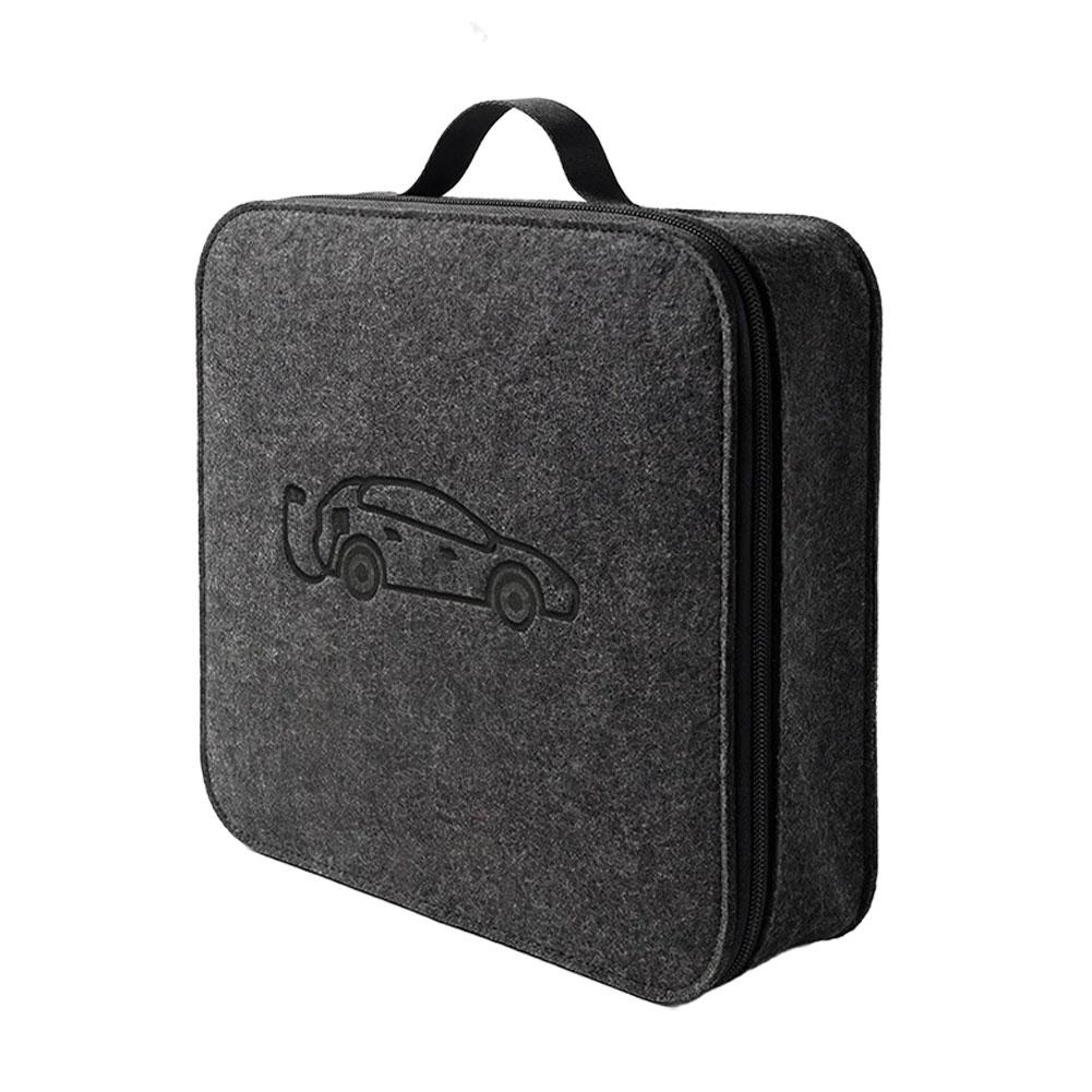 Electric Vehicle Car Charging Cable Storage Bag Universal Charger Plugs Sockets Waterproof Leather for Car Accessories