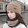 Women Winter Beanie Hat Scarf Thermal Knitted Hat Soft Warm Balaclava Neck Warmer Scarves Caps Winter Ski Mask Hat