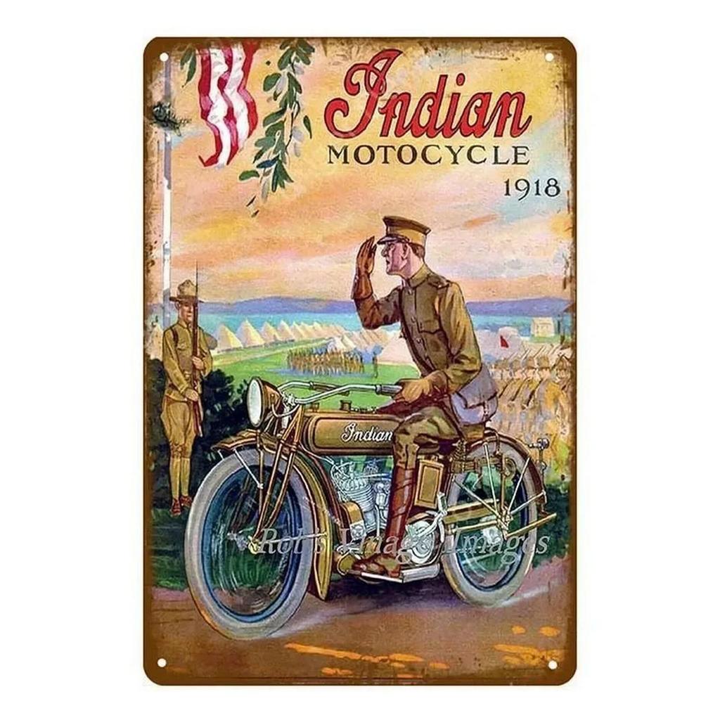 Plaque Metal Tin Signs Old Motorcycles Wall Decoration Vintage Art Posters Iron Painting for Man Cave Home Cafe Garden Club B