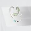 New Vintage Trend Leaf Opening Adjustable Women's Ring for Ladies Personality Daily Holiday Party Zircon Accessories