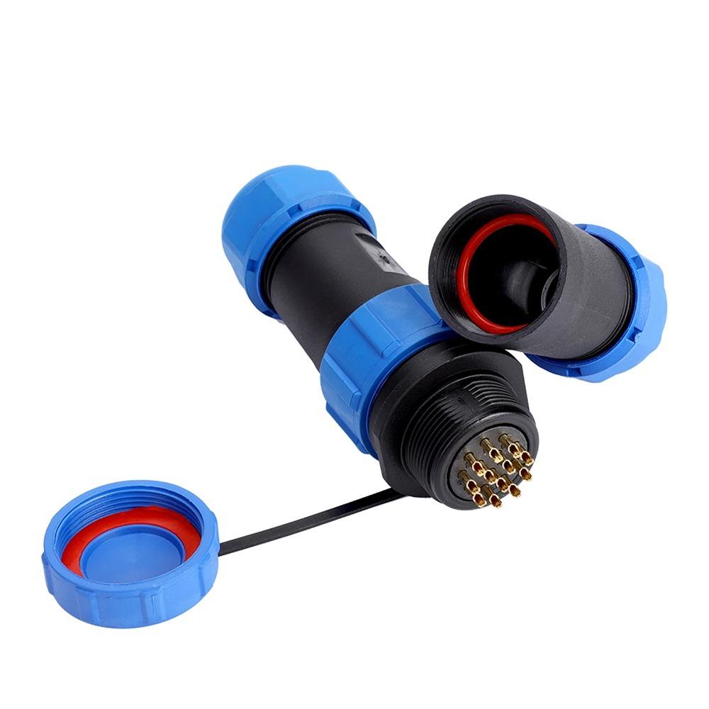 SP21 Wasserdichter Luftfahrtstecker 2/3/4/5/7/12-polig Docking-Typ Luftfahrtstecker Flammhemmender Kunststoff Kabel-Inline-Stecker