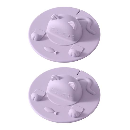 

Силіконові кришки для чашок з мультфільмами, милі топпери для кухлів з чаєм, кришки для кухлів харчового класу, термостійкі, багатофункціональні, кумедні кришки для чашок у вигляді тварин з підставкою для телефону та для чайних пакетиків 2pcs світло-фіоле