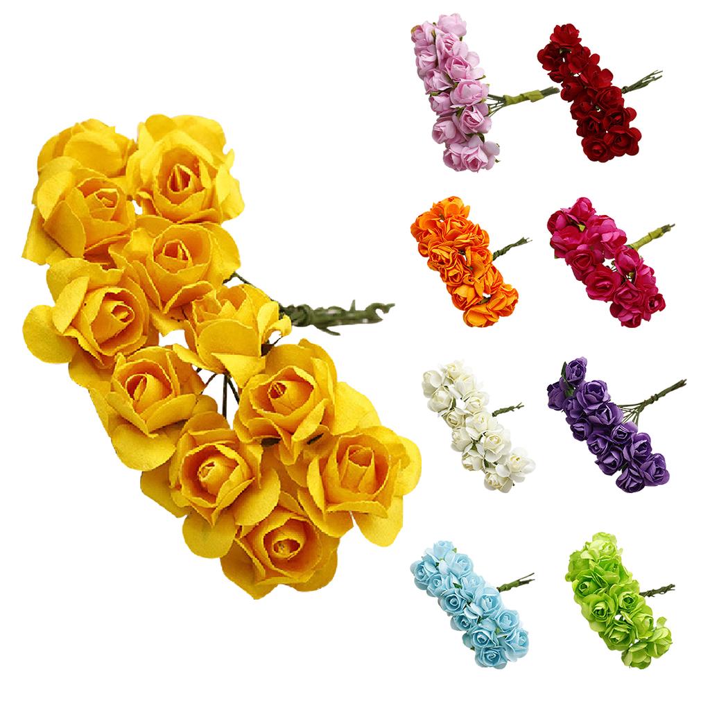Buy 144Pcs Mini Paper Rose Handmade Artificial Flower For Wedding