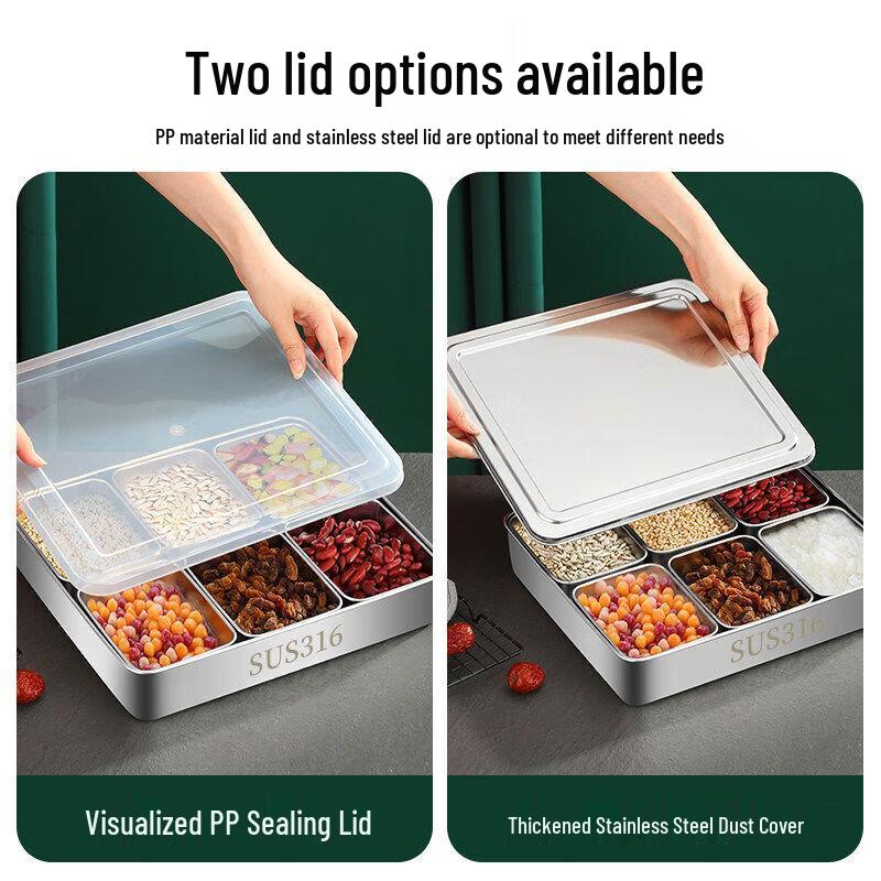 Laiyuxuan 304 Stainless Steel 6-Compartment Seasoning Box
