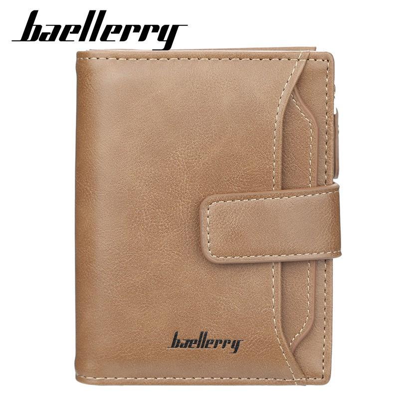 Wallet Men's Retro European American Three Fold Short Style With Multiple Card Slots Zipper Buckle High-end Small