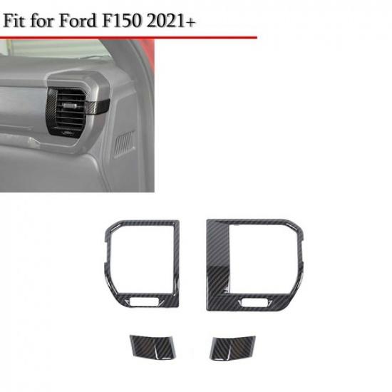 For Ford F150 + Center Console Air Vent Outlet Side Dash COVER Carbon Fiber