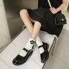 Fashion Comemore Shoes for Women Vintage Round Toe Black Mary Jane Shoe Sweet Girls Low Heel Platform Lolita Loafers Black Women's Pumps