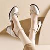 Mary Jane Women's Red Small Leather Shoes Summer New High-heeled Women's Shoes French Retro Round Head Thick Heel Four-season Wedding Shoes