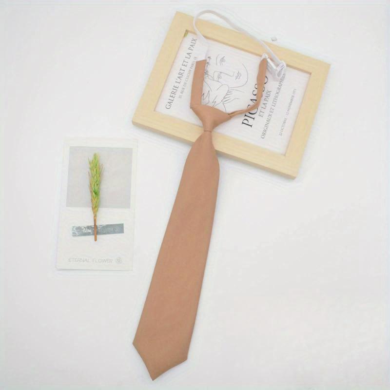 Lazy Small Necktie Black Wine Red Solid Dark Blue Korean Women Sweet Basic Style School Uniform Classic Ties