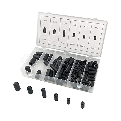 STARTIST 80 Pack Rubber Vacuum Cap Assortment Set 5/32" to 3/8" 6 Size Spare Parts