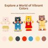 Bear Shaped Wooden Stacking Block Colorful Montessori Educational Toys  Early Educational