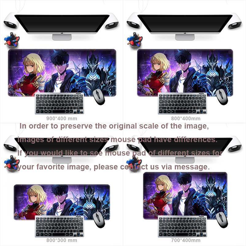 Gamer Large Mouse Pad S_Solo Levelings Rubber Mouse Mat Anime Gaming Mousepad Game HD Print Keyboard Pad Non-Slip Desk Mat