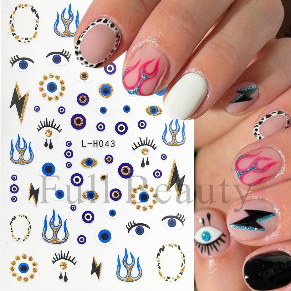New nail art stickers ins Halloween cute flowers ghost mirror ghost bat adhesive nail stickers