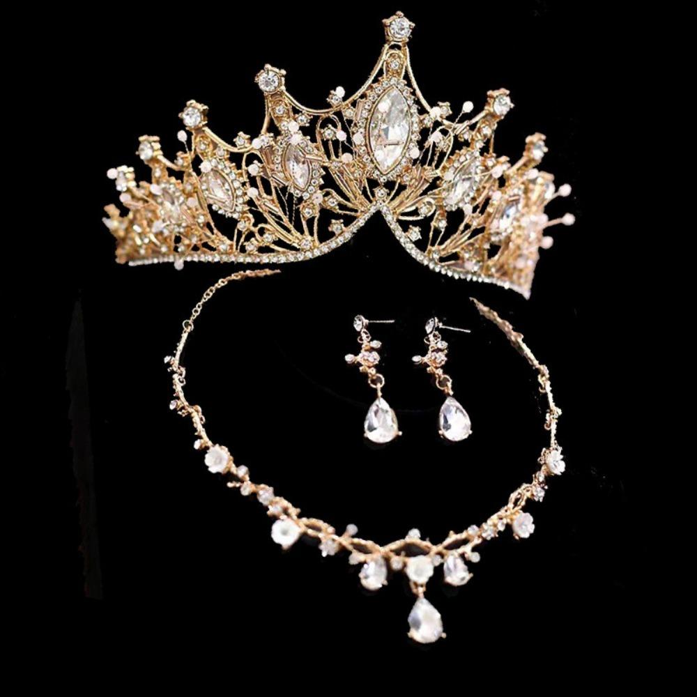 Elegant Princess Crowns Sparkling Rhinestone Diadem Bridal Tiaras  Photoshoot Accessories