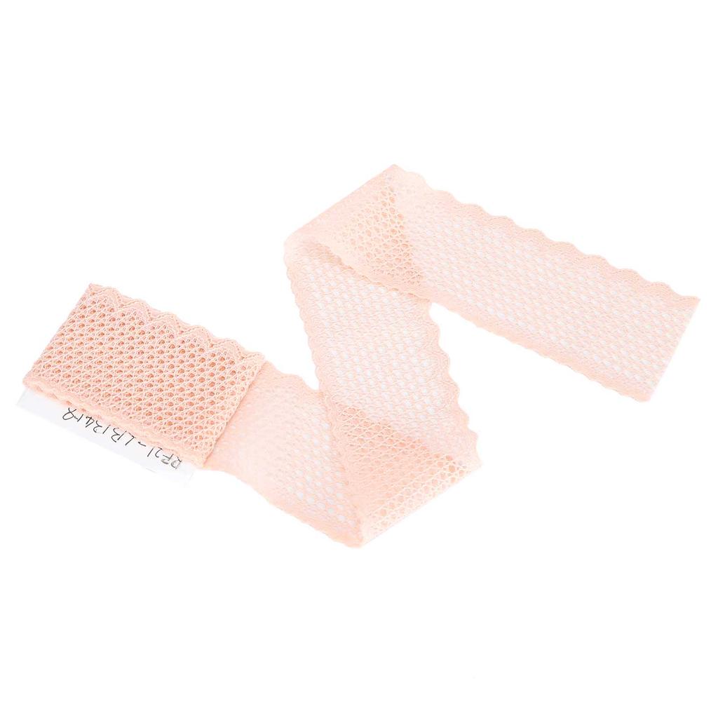 Spetsband Rutmönster Dekoration Design Kläder DIY Hantverk 10 Yard 4cm Bredd Ljusrosa