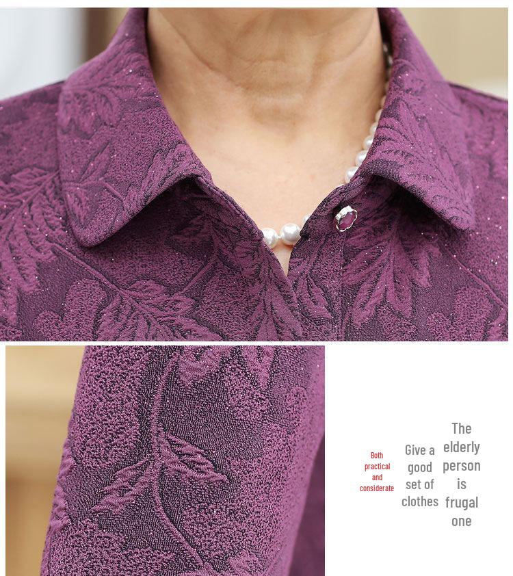 Grandma's Long-Sleeve Spring & Autumn Top for Elderly Women