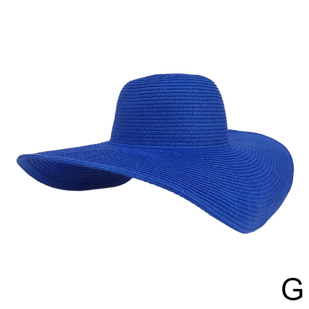 Korean Style Solid Color Wide Brim Sun Hat Women's Beach Straw Hat Foldable Spring Summer UV Protection Fashion Sunshade