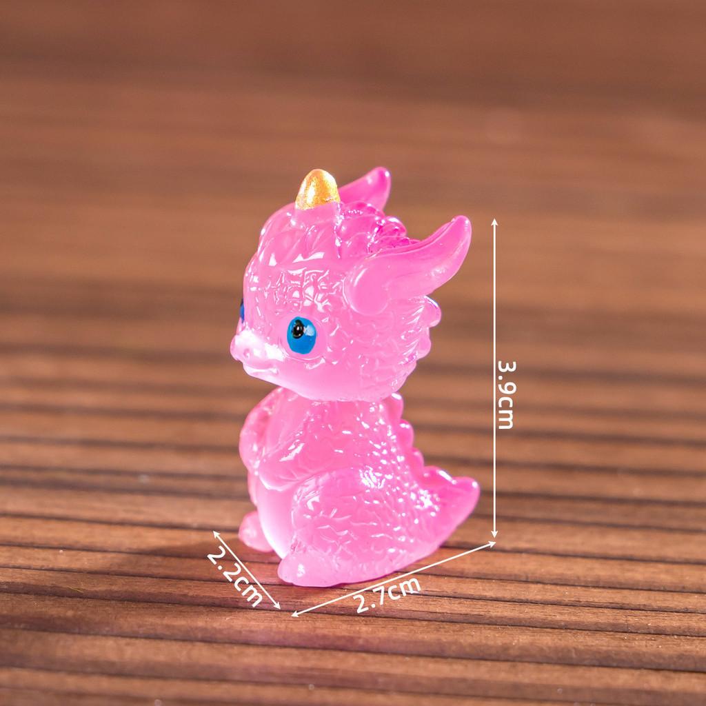 10 Buc. Miniaturi Dragon Luminoase Multicolorate Ornamente Rășină DIY Decorațiune Grădină Zână Mușchi Terariu Micro Peisaj