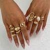 Anelli Apribili con Perle Barocche Vintage Uomo Donna Punk Colore Oro Geometrico Irregolare Anello per Falange Metallo Gioielli di Moda