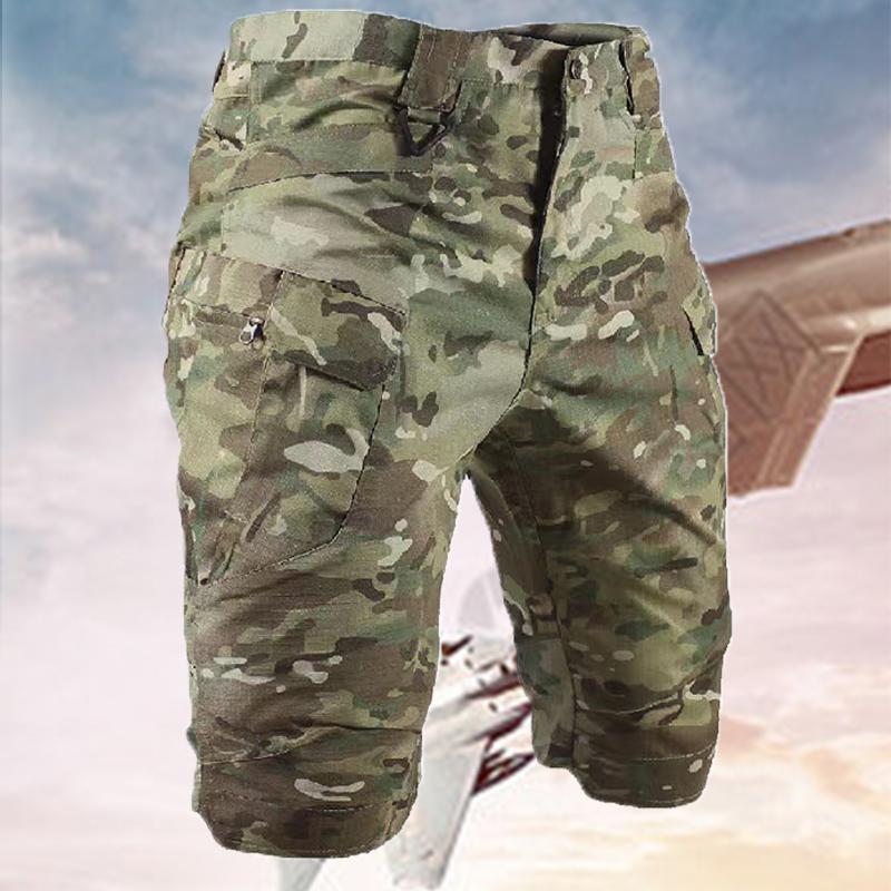 

Чоловічі військові тактичні шорти для активного відпочинку Водонепроникні зносостійкі шорти-карго Швидкосихаючі багатокишенькові камуфляжні штани для походів великих розмірів 3XL камуфляжний