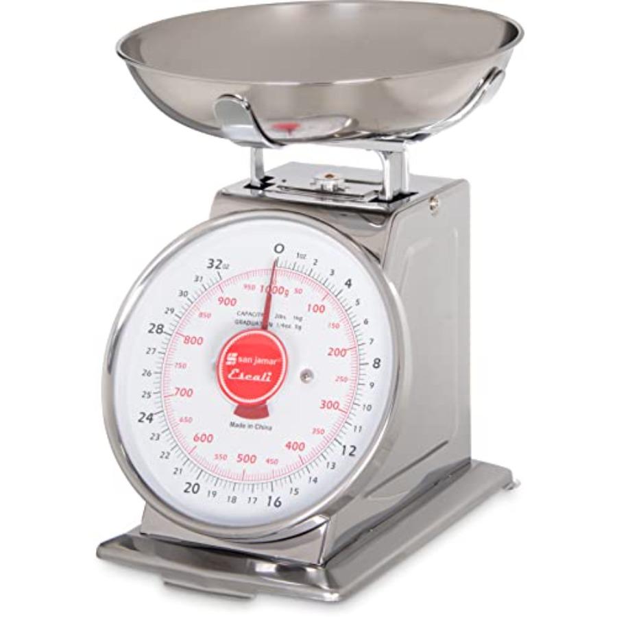 

Escali Promzr Mechanical Dial Scale with Bowl for Kitchens and Restaurants Metal 2 Pounds Silver United States