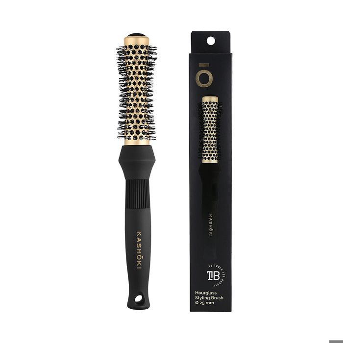 Brosse À Cheveux - Kashōki - Hourglass Styling 25mm - Poils Naturels De Sanglier - Pour Cheveux Courts - Mixte