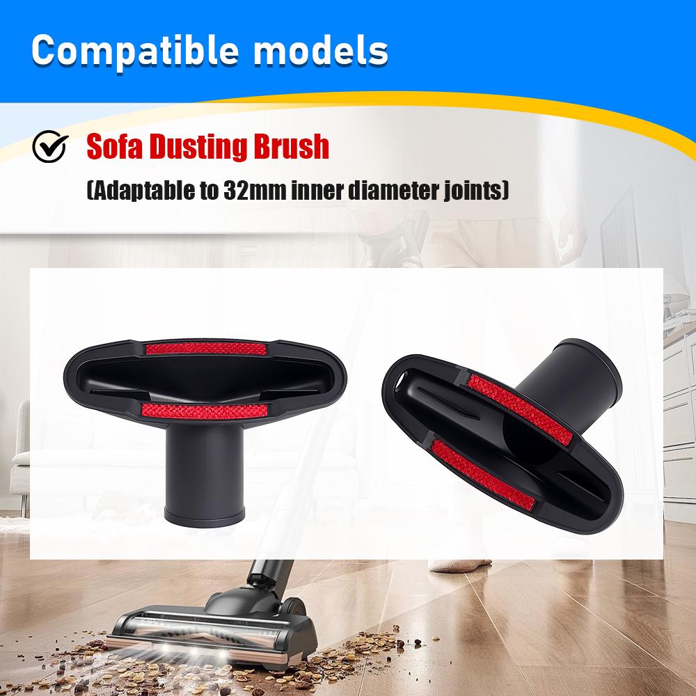 Universal Nozzle Suction Brush Head Dusting Brush For Inner Diameter 32mm Connectors Brush Nozzle Crevice Tool Vacuum Cleaner