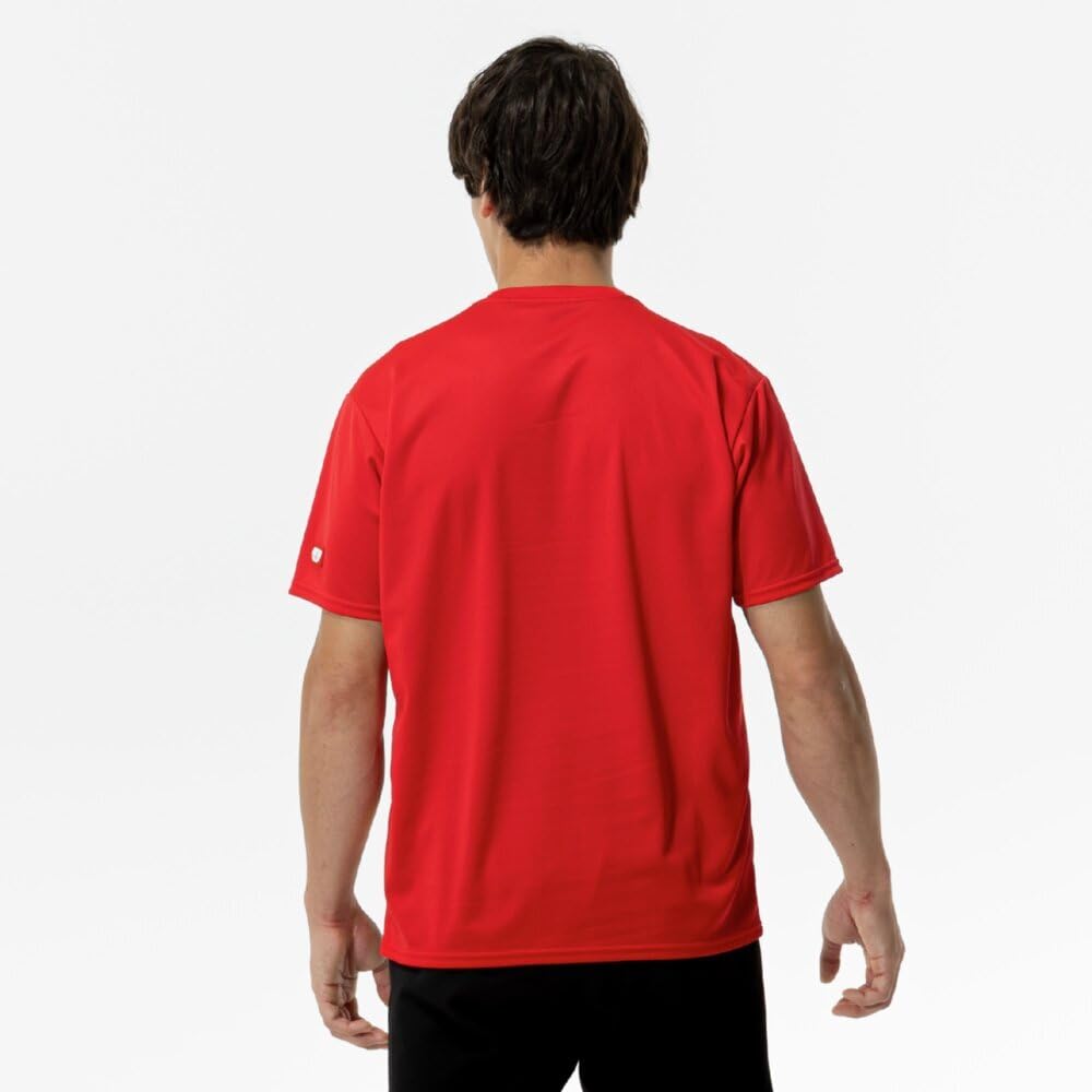 Mizuno Table Tennis Game Short JTTA Chinese Red Shirt, Sleeve, Certified, Moisture-Wicking, Quick-Drying, Unisex, 82JAC103,