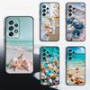 Coque Coquillages Plage Étoile de Mer Pour Samsung S25,S24,S23,S22,S21,S20,S10,S9,Ultra,Plus,Lite,FE,Housse Souple Silicone Noir