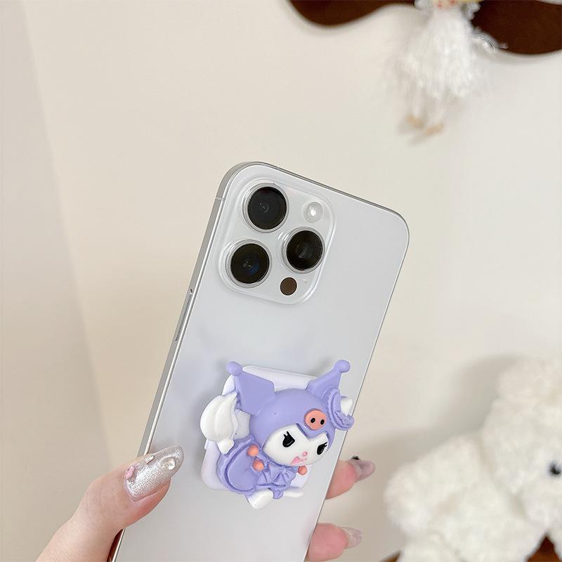 Cute Cartoon Niche Mobile Phone Airbag Bracket Wind Makeup Mirror Paste Ring Girl Heart Cute
