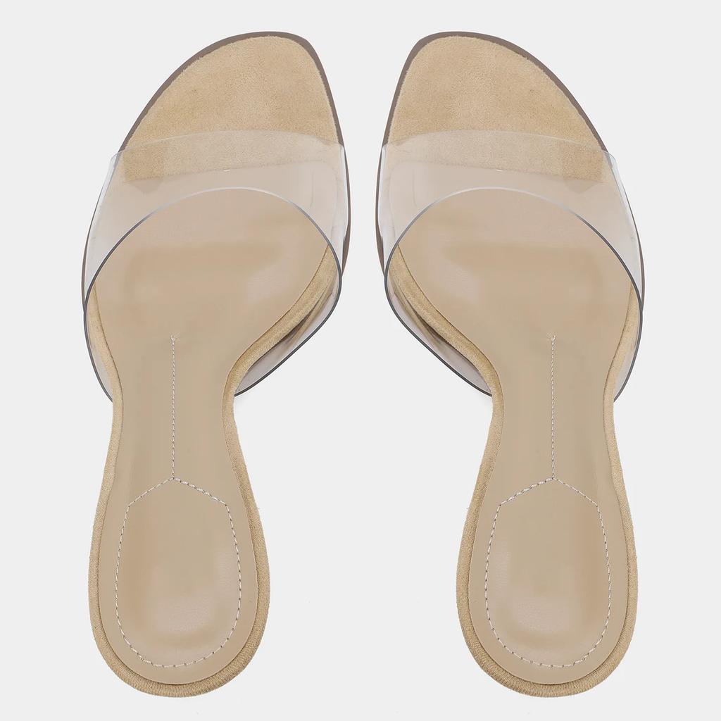 Fashion PVC Transparent Brand High-heeled Slippers Women Summer Sexy Open-toe Slide Sandals Fashion Elegant Wedding Bridal Zapatos Mujer