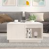  Coffee Table, White, 60x61x32.5 Cm, Solid Pine Wood