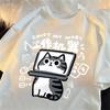 Fun Tool Cat Print Japanese Style T-Shirts Women Breathable Clothing Summer Tshirt Hip Hop Female Tee O-neck Harajuku Tee
