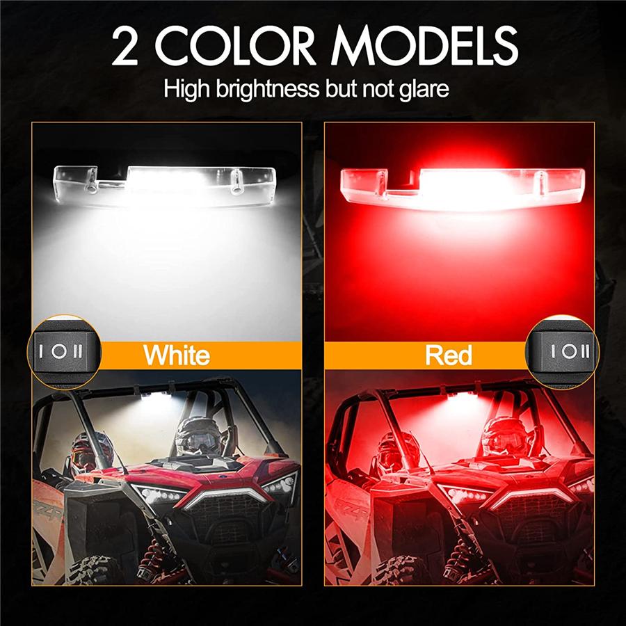 Universal Überrollbügelhalterung Domleuchte LED Lampe Weiß & Rot Für UTV ATV Golfwagen