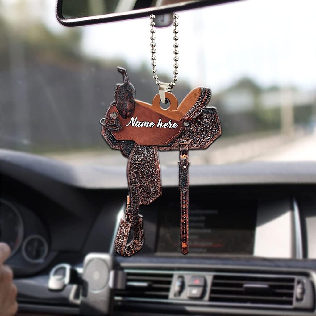 Decorative Retro Acrylic Cowgirl Hat Boot Automobile Mirror Accessory With Aroma Feature